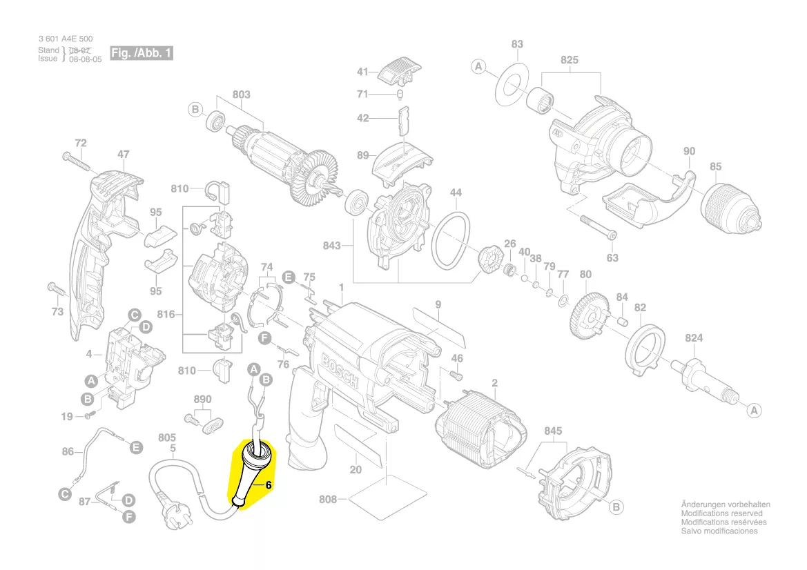 Manchon de cable d\'alimentation - Ø 6,4-7,0x66 MM